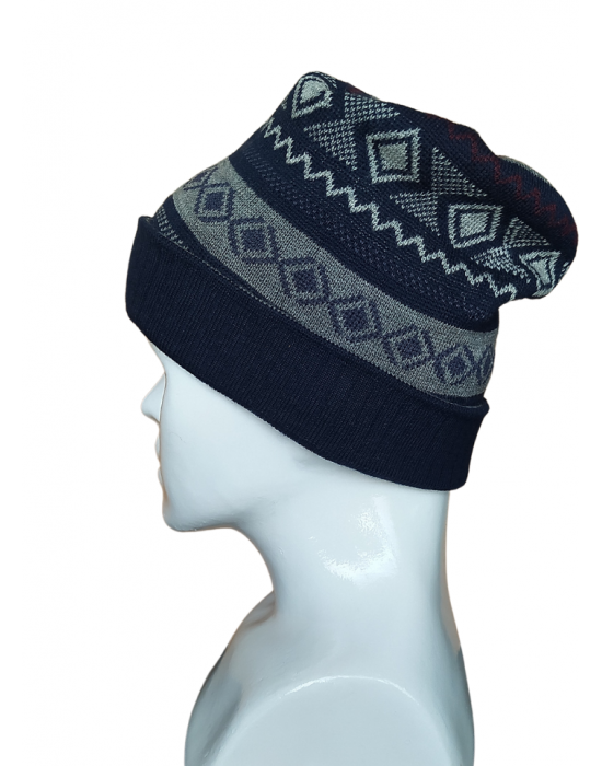 Unisex Purewool Jacquard stripes design Cap